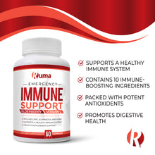Load image into Gallery viewer, Ruma Immune Support - Immunity Booster Supplement - Vitamin C, Zinc, Elderberry, Echinacea, Garlic, Turmeric - Extra Strength Formula