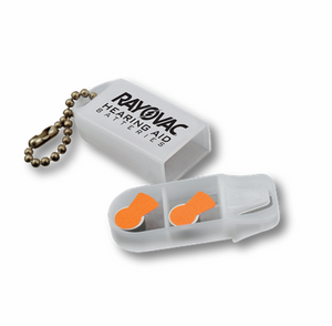 Rayovac hearing aid battery keychain case caddy 2 batteries