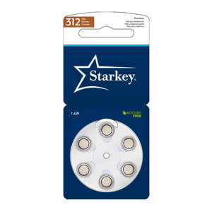 Starkey Size 312 Premium Hearing Aid Battery 60 Pack Long Easy Tab