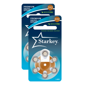 Starkey Size 312 Premium Hearing Aid Batteries 60 Pack - Mercury-Free - Zinc Air Technology - Made in USA - Plus Keychain Battery Case