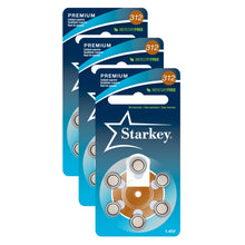 Load image into Gallery viewer, Starkey Size 312 Premium Hearing Aid Batteries 60 Pack - Mercury-Free - Zinc Air Technology - Made in USA - Plus Keychain Battery Case