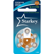 Load image into Gallery viewer, Starkey Size 312 Premium Hearing Aid Batteries 60 Pack - Mercury-Free - Zinc Air Technology - Made in USA - Plus Keychain Battery Case