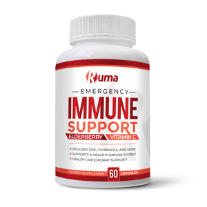 Ruma Immune Support - Immunity Booster Supplement - Vitamin C, Zinc, Elderberry, Echinacea, Garlic, Turmeric - Extra Strength Formula